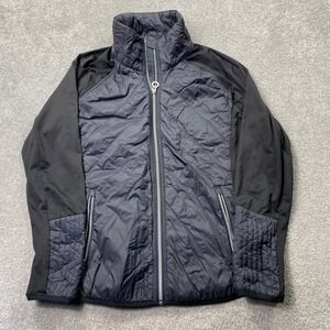 Calvin Klein Hybrid Jacket Womens XL Black Quilted Stretch Performance Zip Up